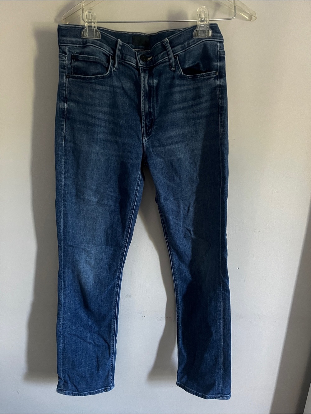Dark Blue Mother Mid Rise Dazzler Jeans